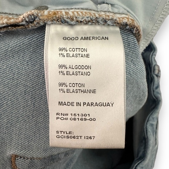 Good American Good Classic Jeans in Indigo267 High Rise Split Hem Size 14/32 - Picture 12 of 14